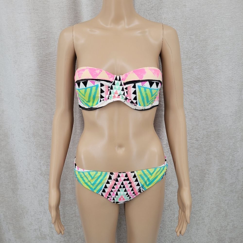 Mara Hoffman Classic Bustier Bikini Top and Bottoms Mountain Black Swimsuit